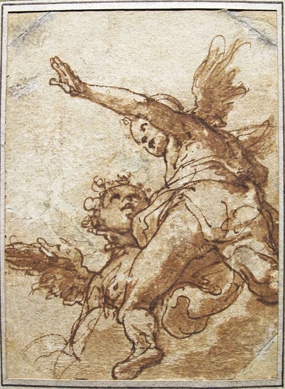 Grabado de ángel — colección histórica de Galería Frame