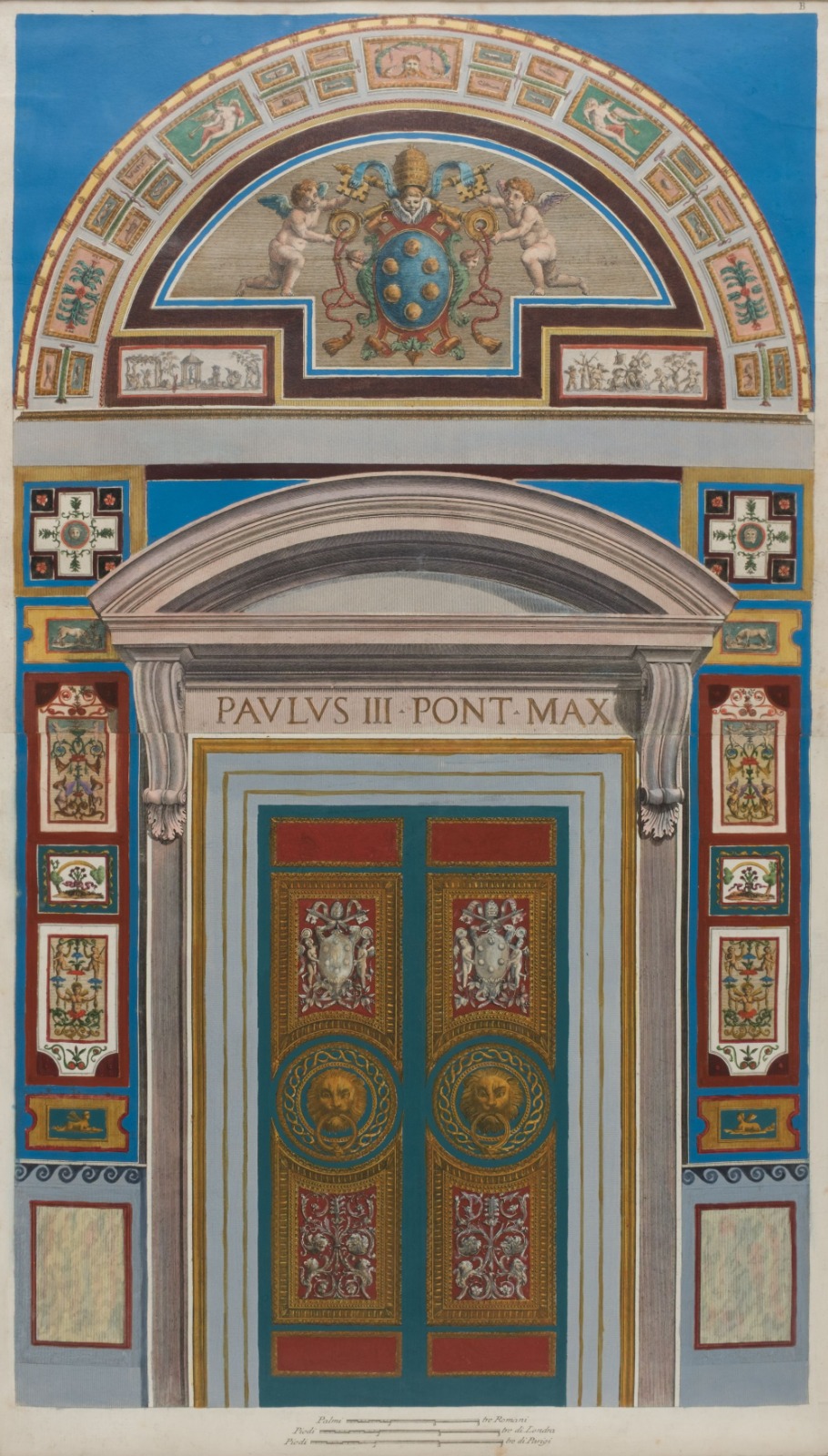 Grabado antiguo de puerta — colección de Galería Frame